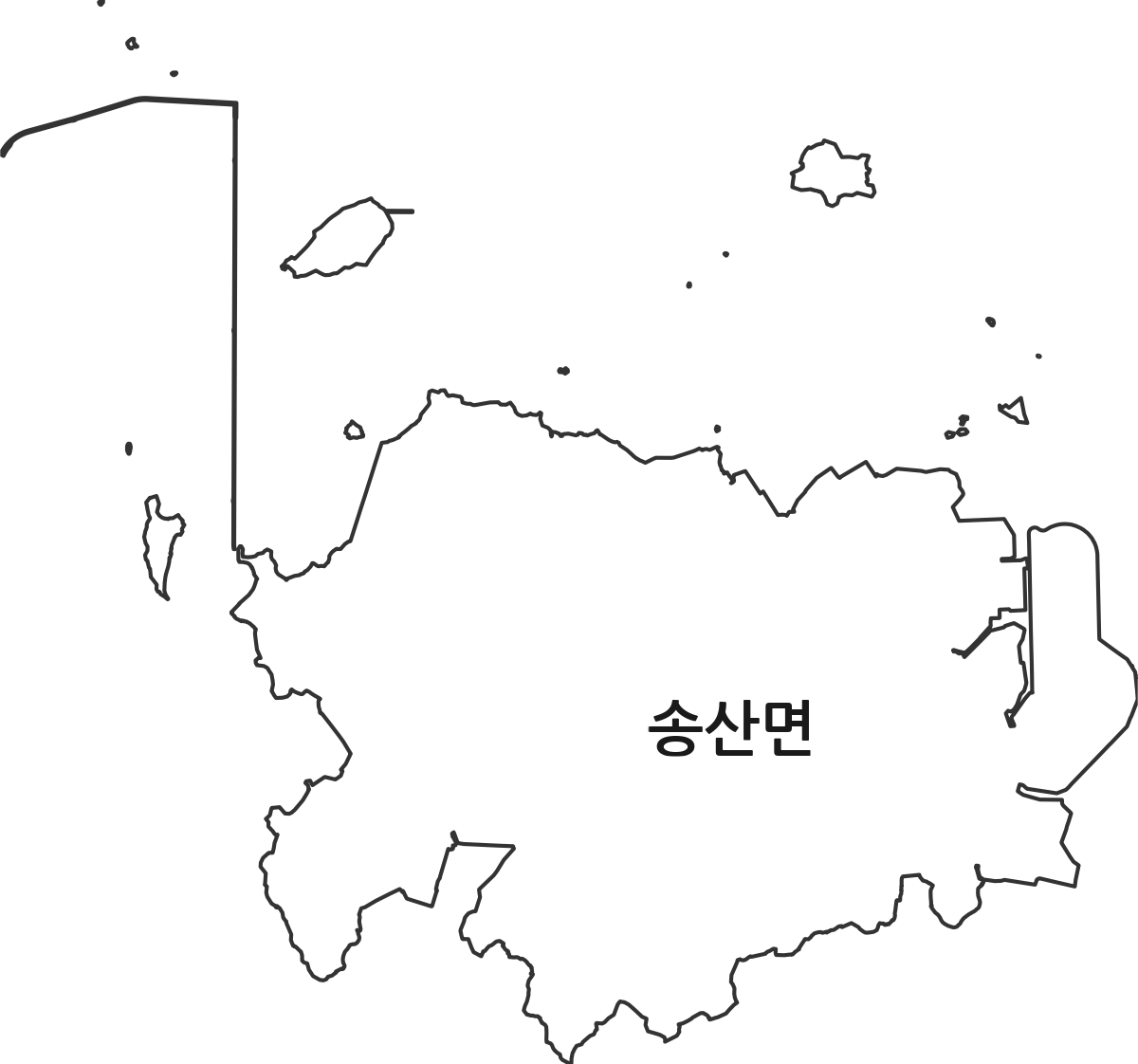 경기도 화성시 만세구 송산면 행정동 행정구역 경계 지도