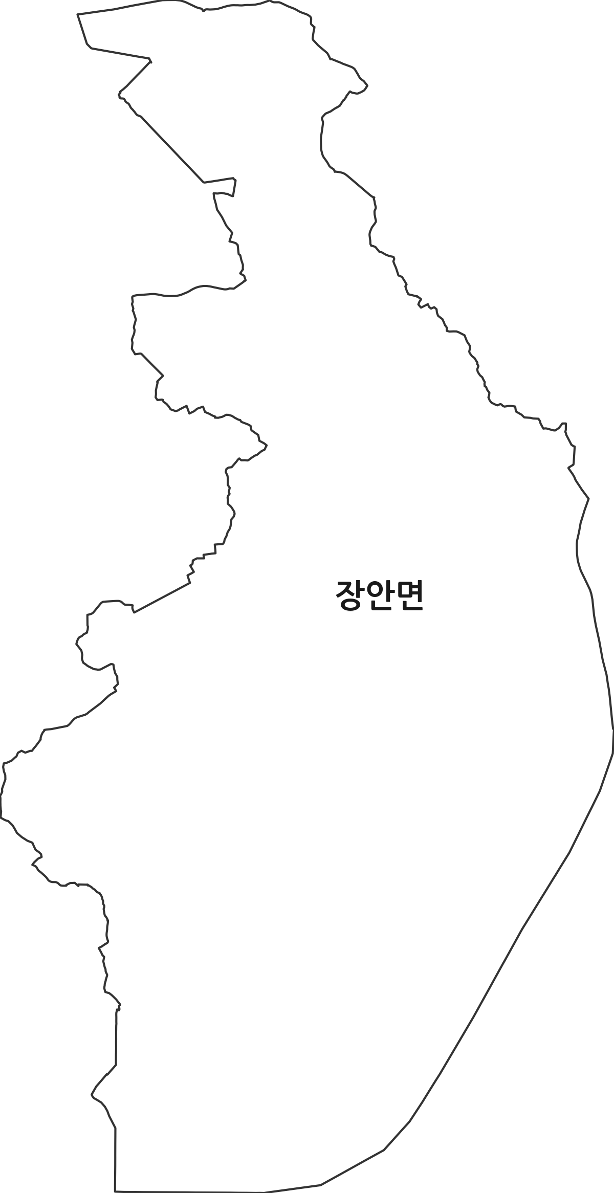 경기도 화성시 만세구 장안면 행정동 행정구역 경계 지도