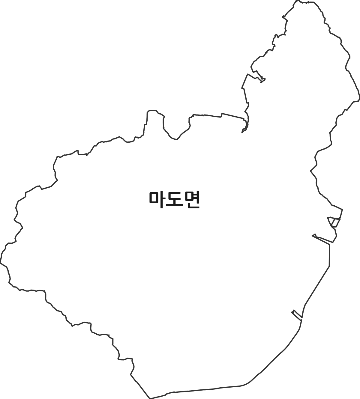 경기도 화성시 만세구 마도면 법정동 행정구역 경계 지도