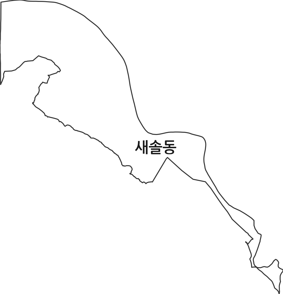 경기도 화성시 만세구 새솔동 법정동 행정구역 경계 지도
