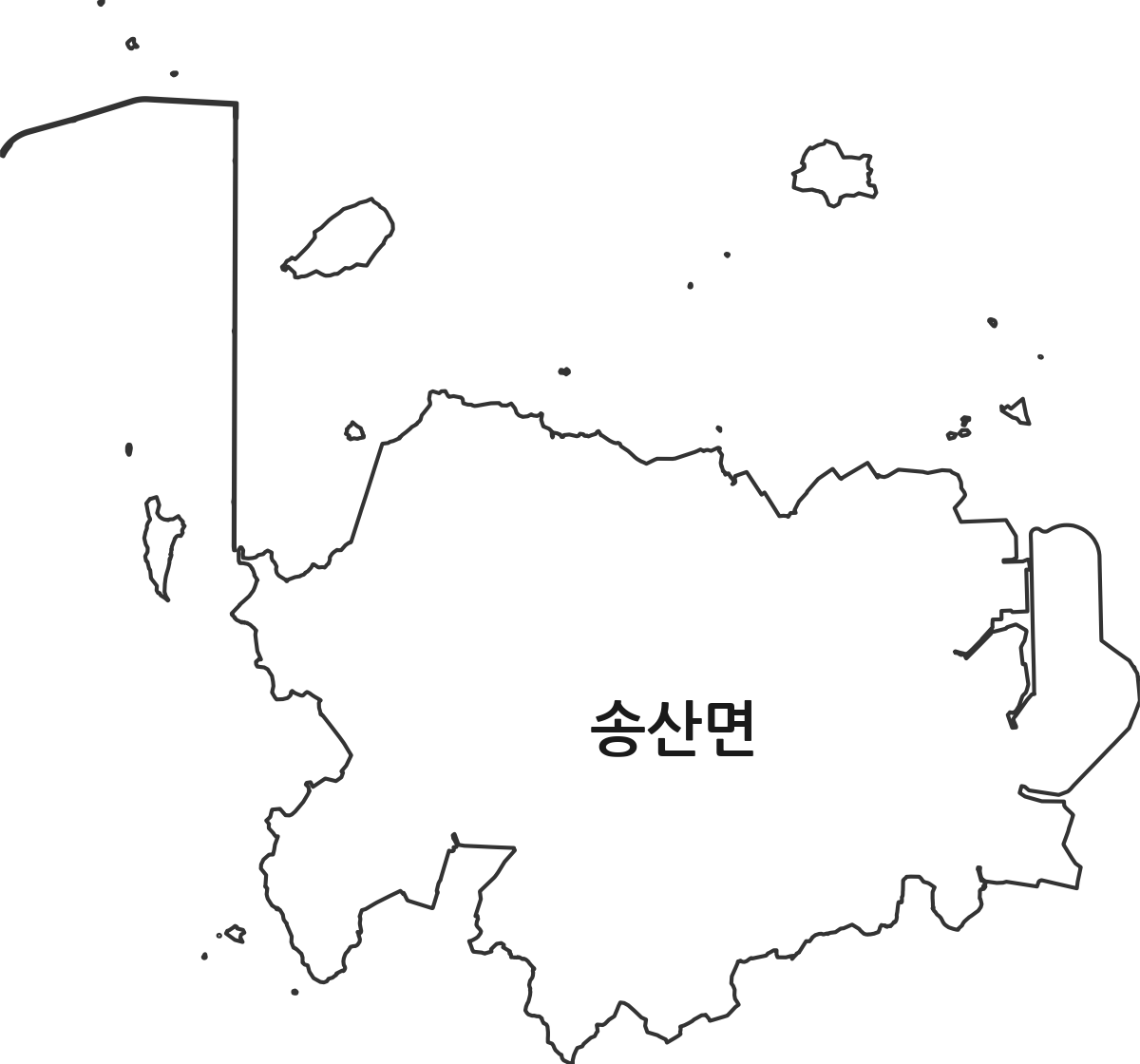 경기도 화성시 만세구 송산면 법정동 행정구역 경계 지도