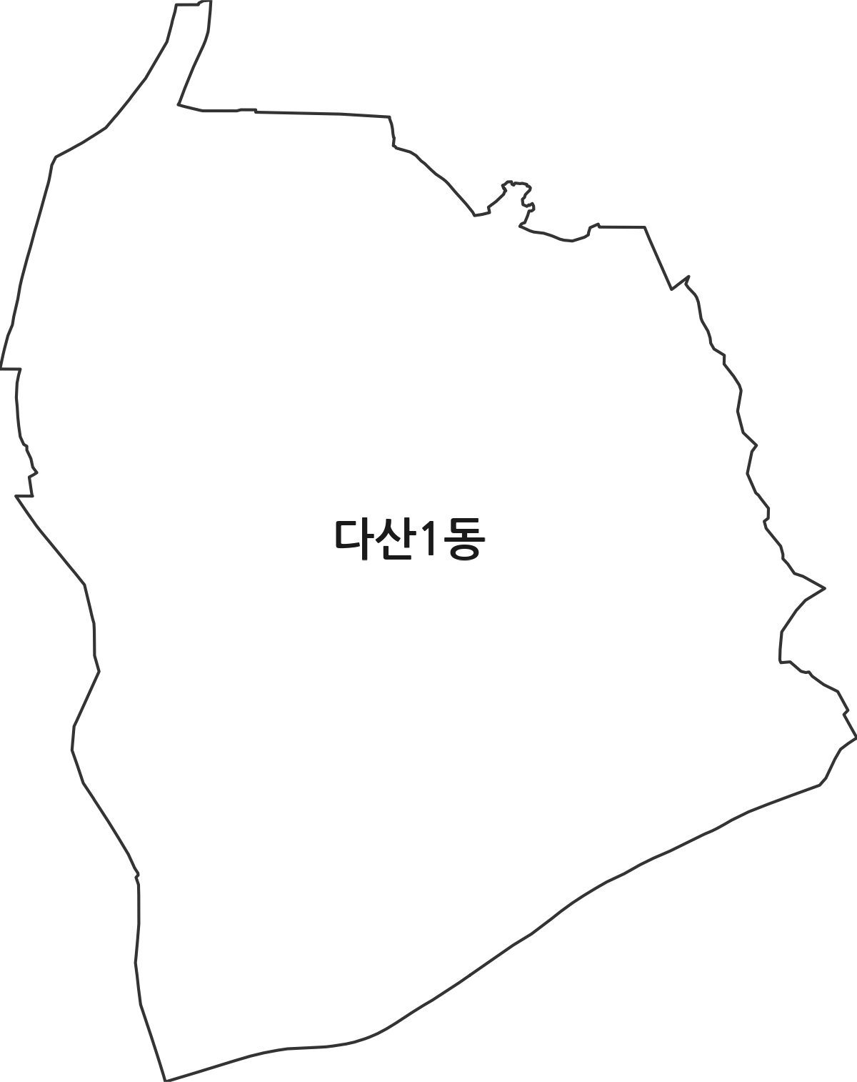경기도 남양주시 다산1동 행정동 행정구역 경계 지도