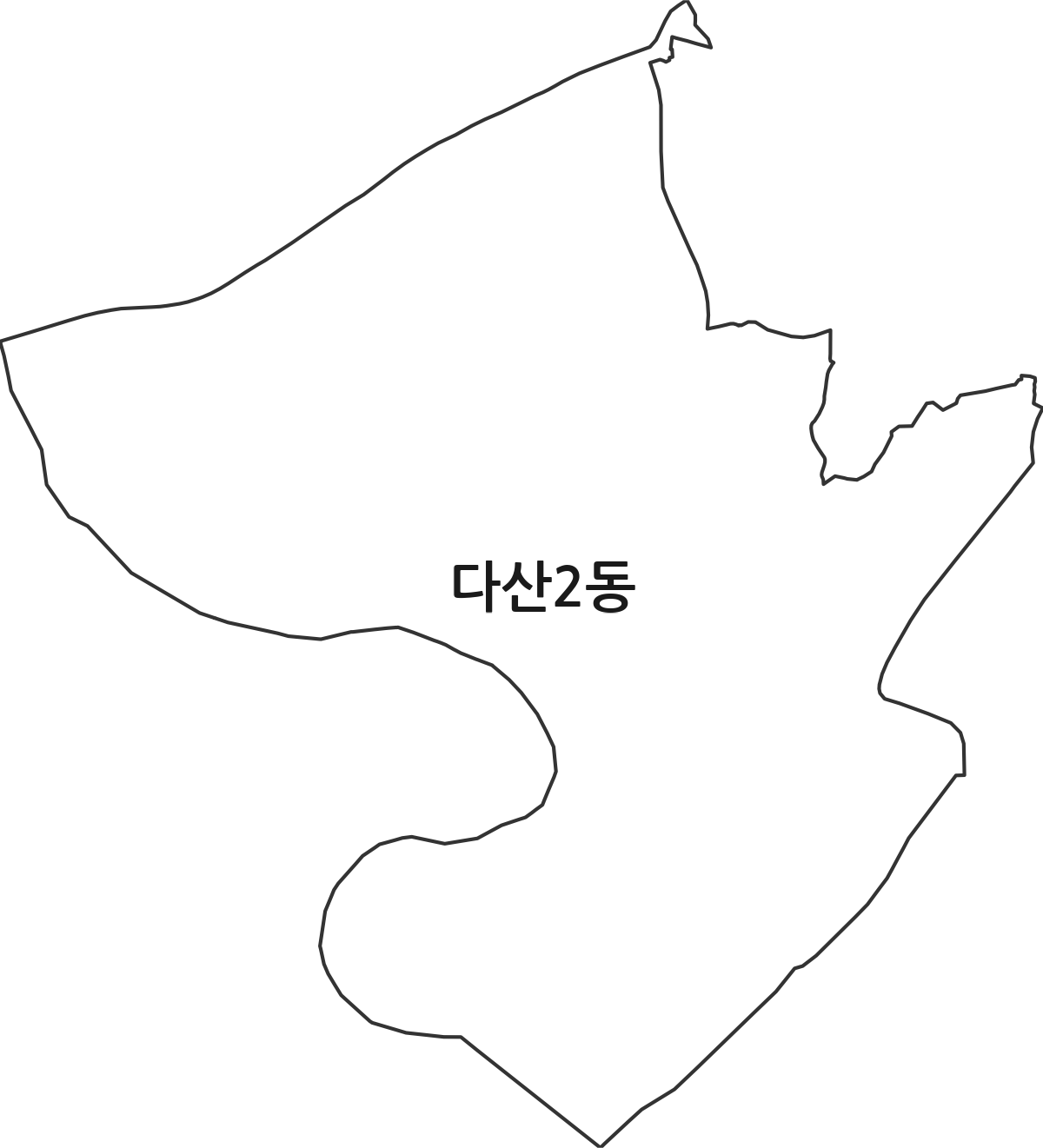 경기도 남양주시 다산2동 행정동 행정구역 경계 지도