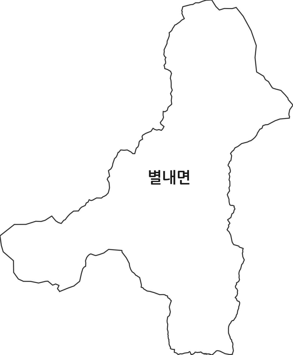 경기도 남양주시 별내면 행정동 행정구역 경계 지도
