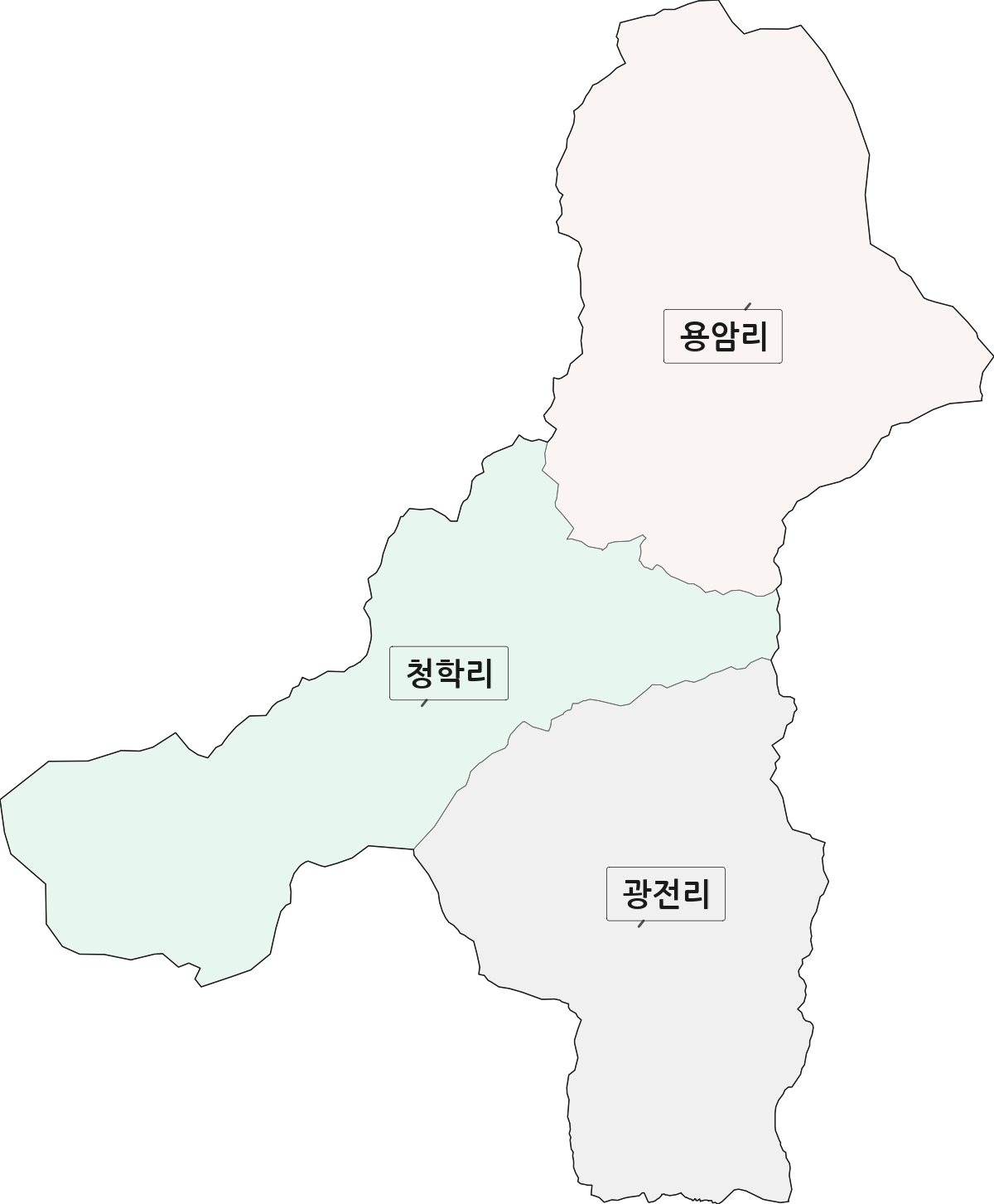 경기도 남양주시 별내면 법정동 리 구분 행정구역 경계 지도