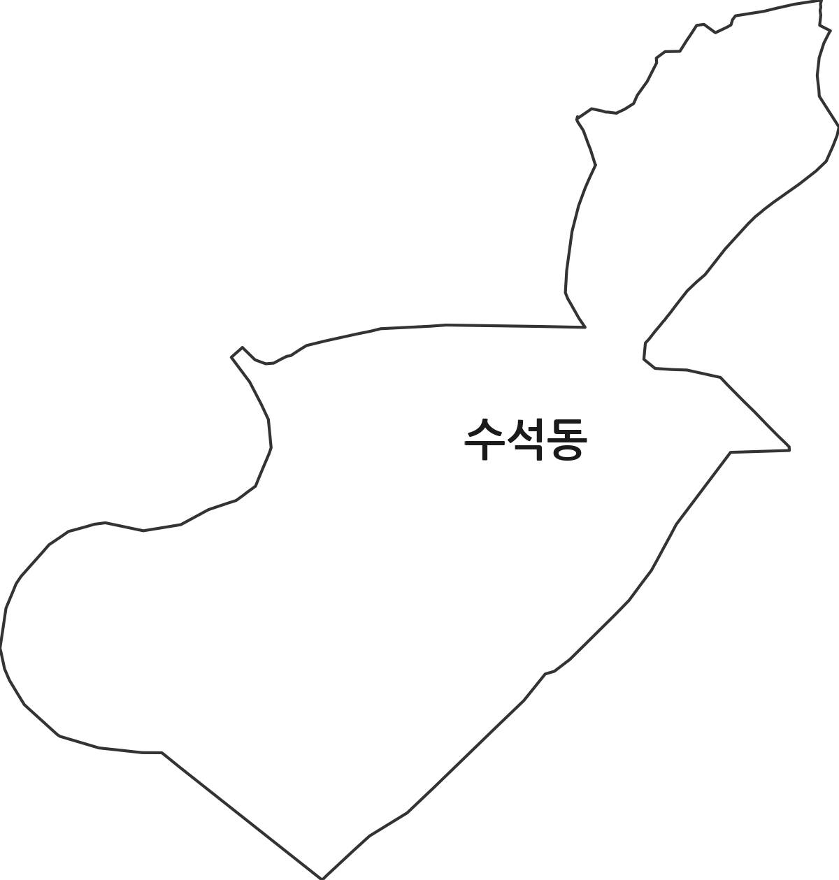 경기도 남양주시 수석동 법정동 행정구역 경계 지도