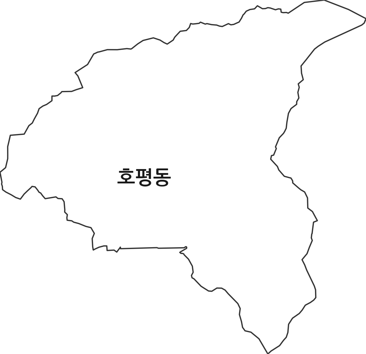 경기도 남양주시 호평동 법정동 행정구역 경계 지도