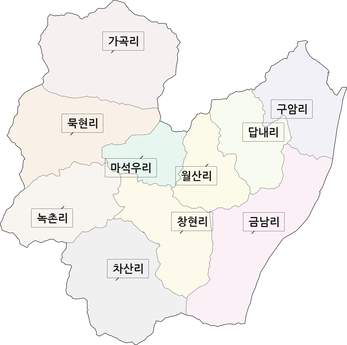 경기도 남양주시 화도읍 법정동 리 구분 행정구역 경계 지도