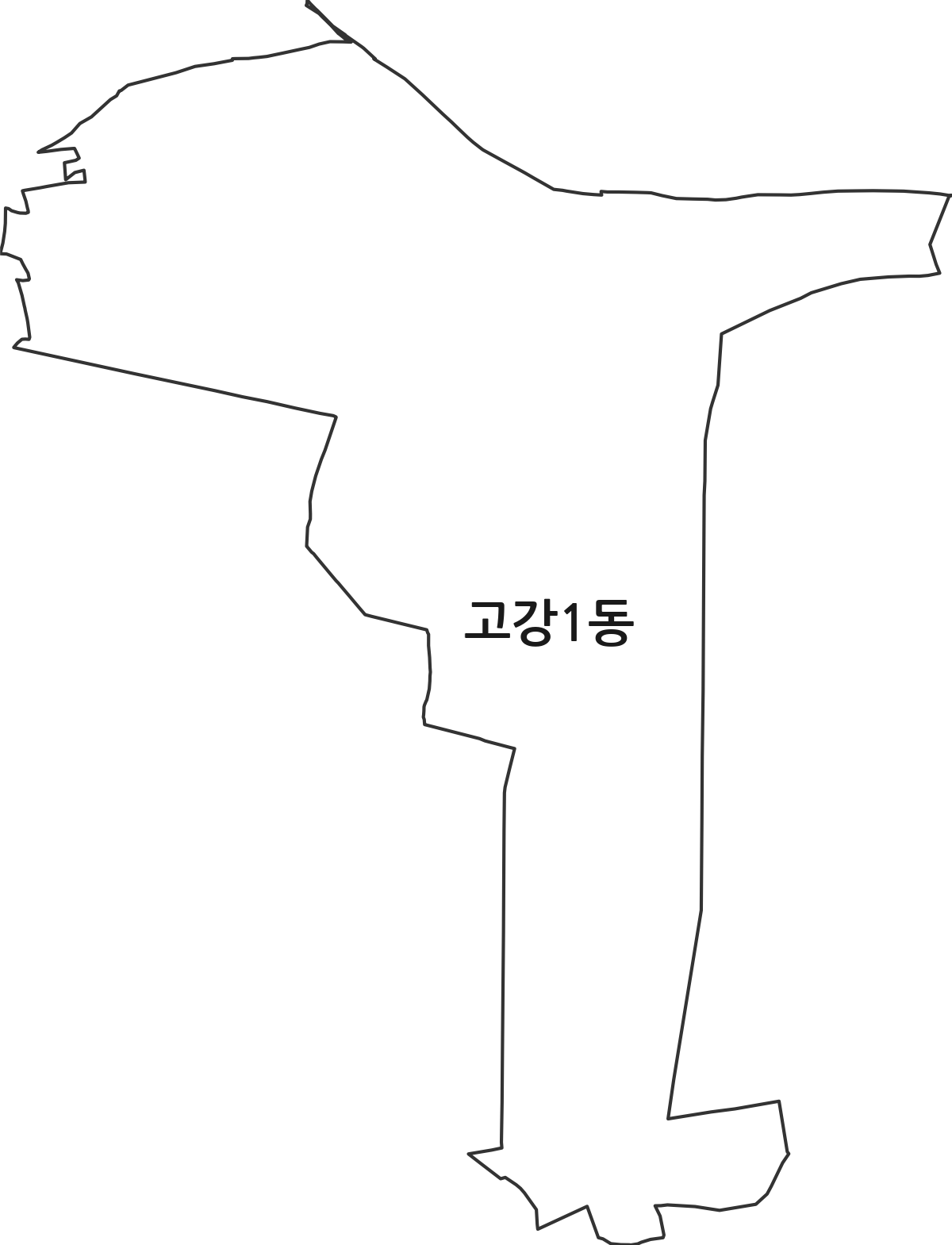 경기도 부천시 오정구 고강1동 행정동 행정구역 경계 지도