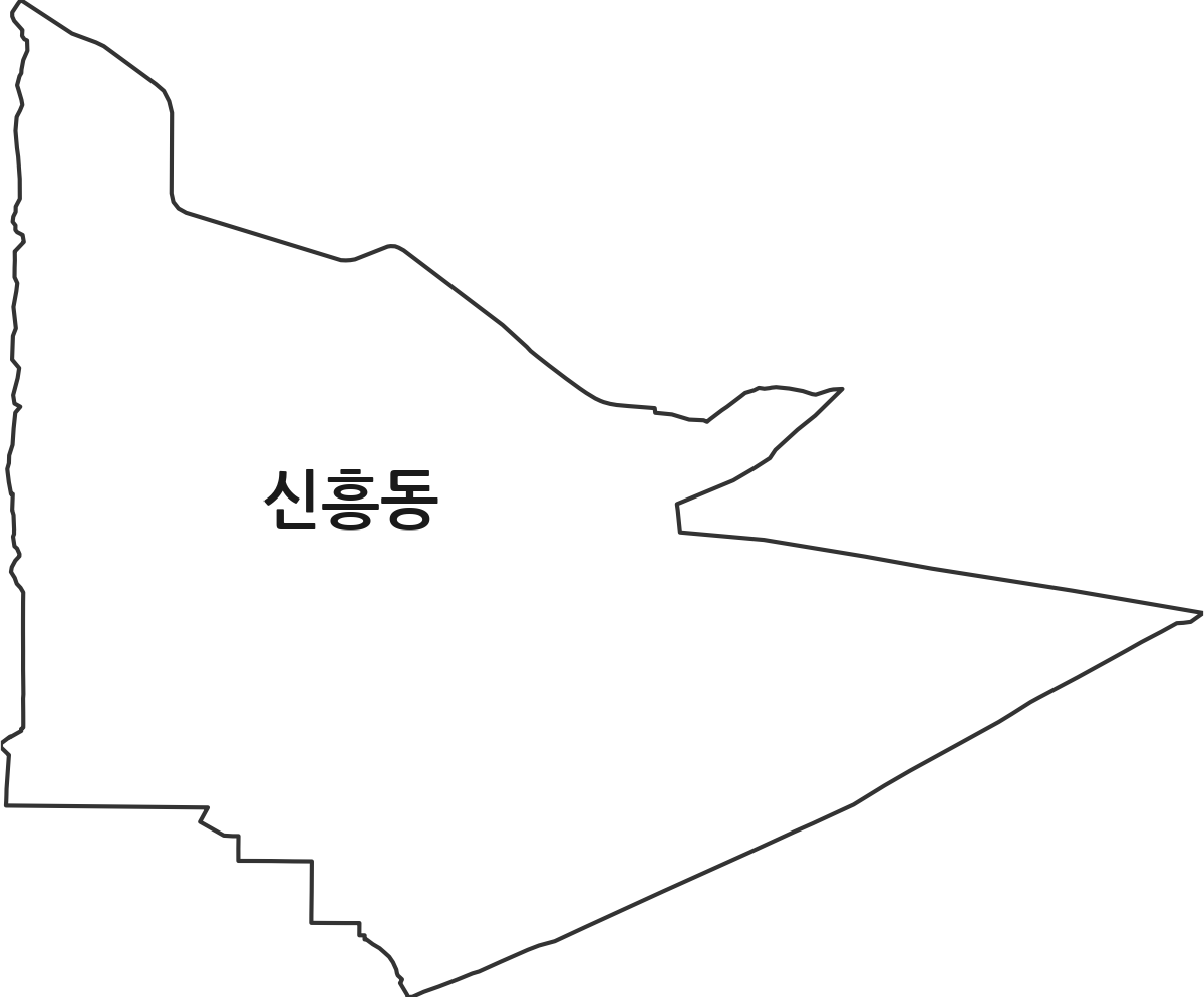 경기도 부천시 오정구 신흥동 행정동 행정구역 경계 지도
