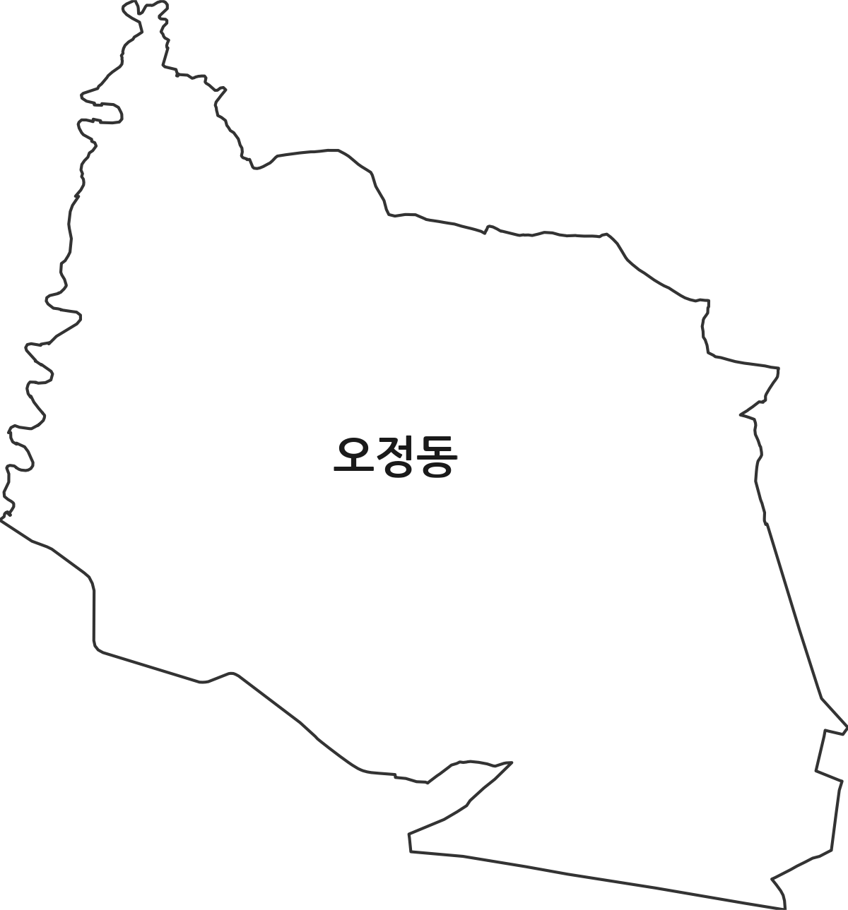 경기도 부천시 오정구 오정동 행정동 행정구역 경계 지도