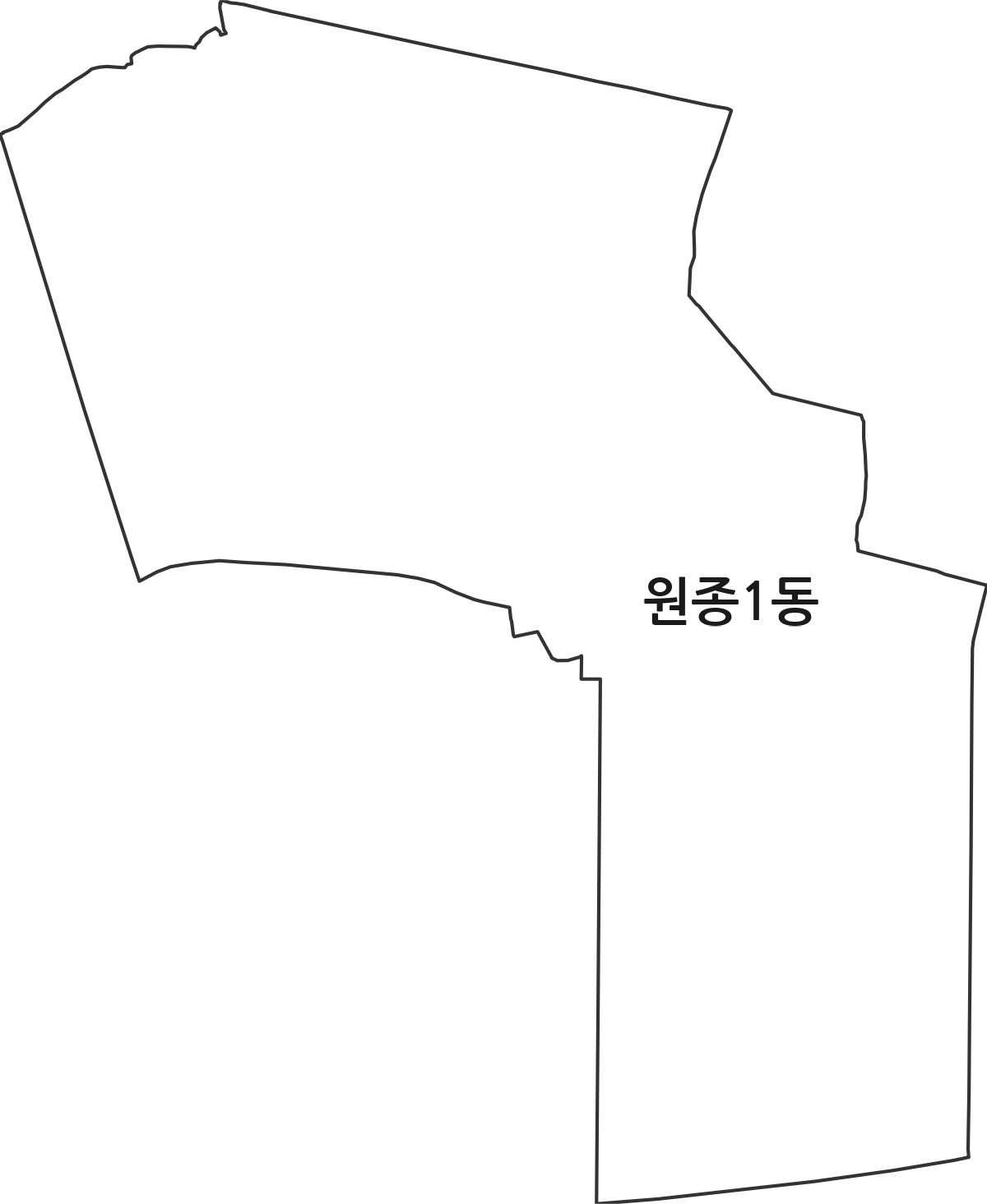 경기도 부천시 오정구 원종1동 행정동 행정구역 경계 지도