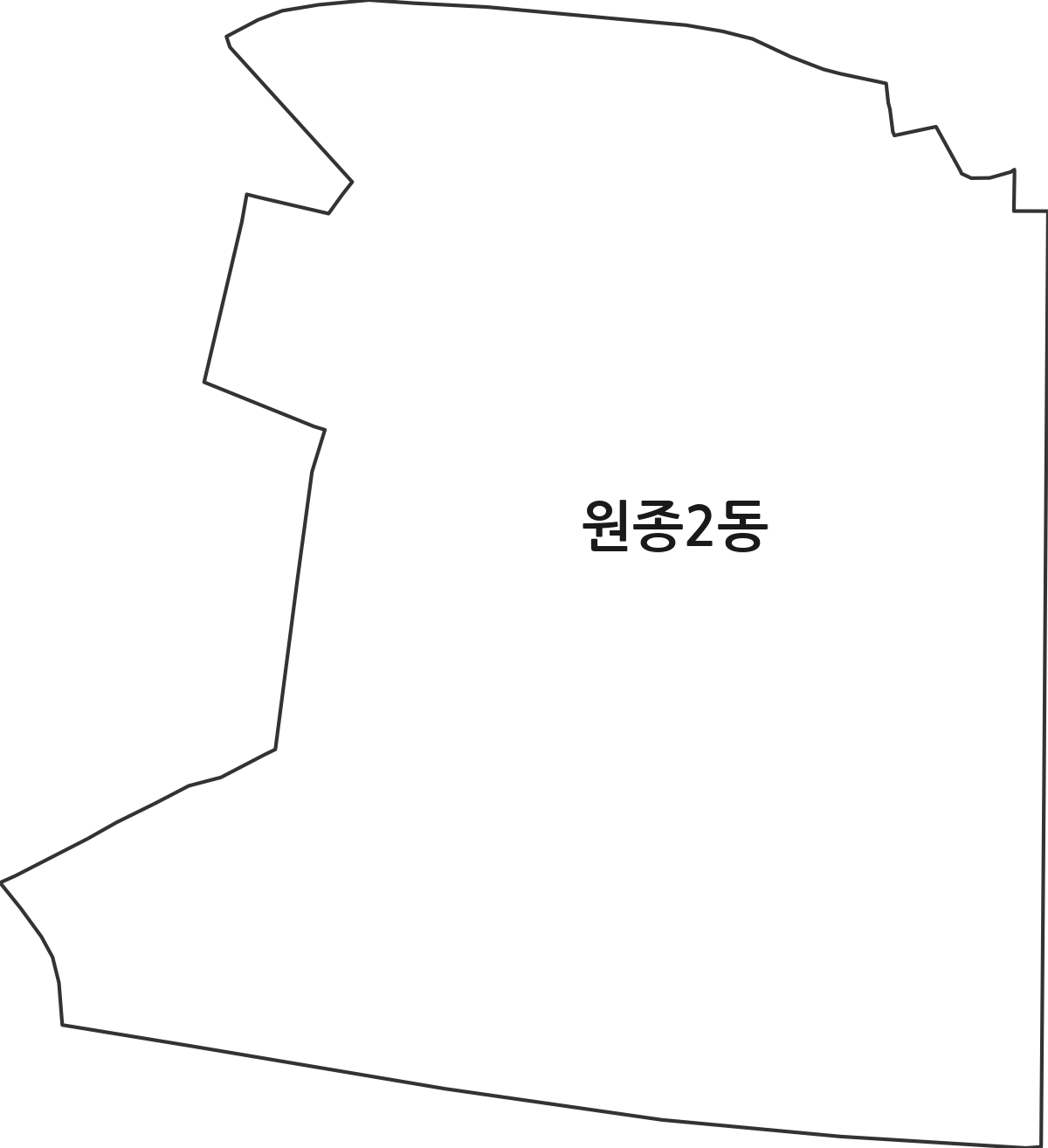 경기도 부천시 오정구 원종2동 행정동 행정구역 경계 지도