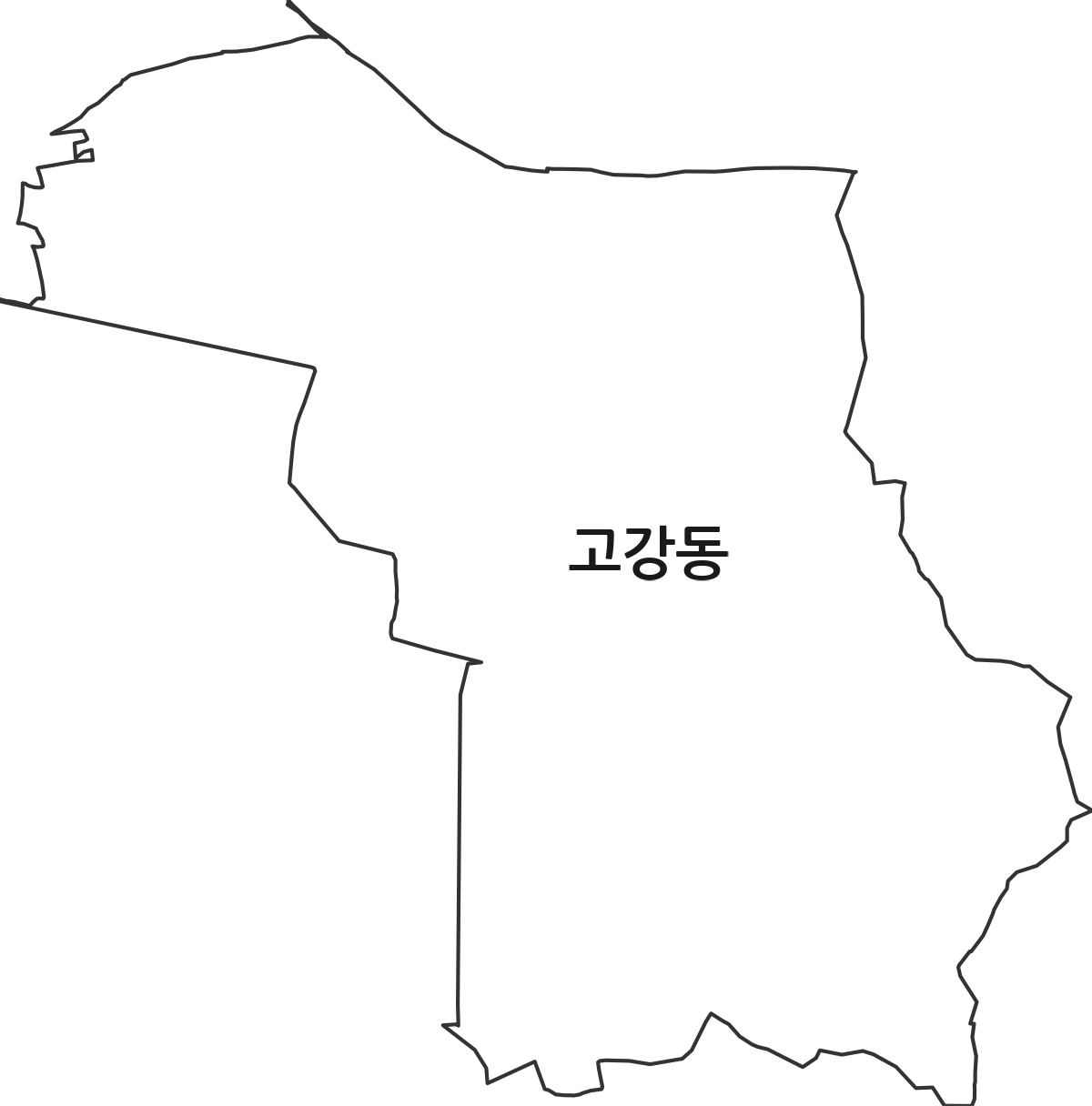 경기도 부천시 오정구 고강동 법정동 행정구역 경계 지도