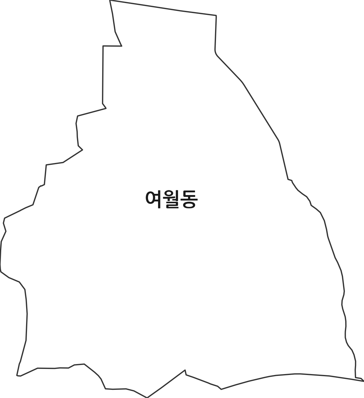 경기도 부천시 오정구 여월동 법정동 행정구역 경계 지도