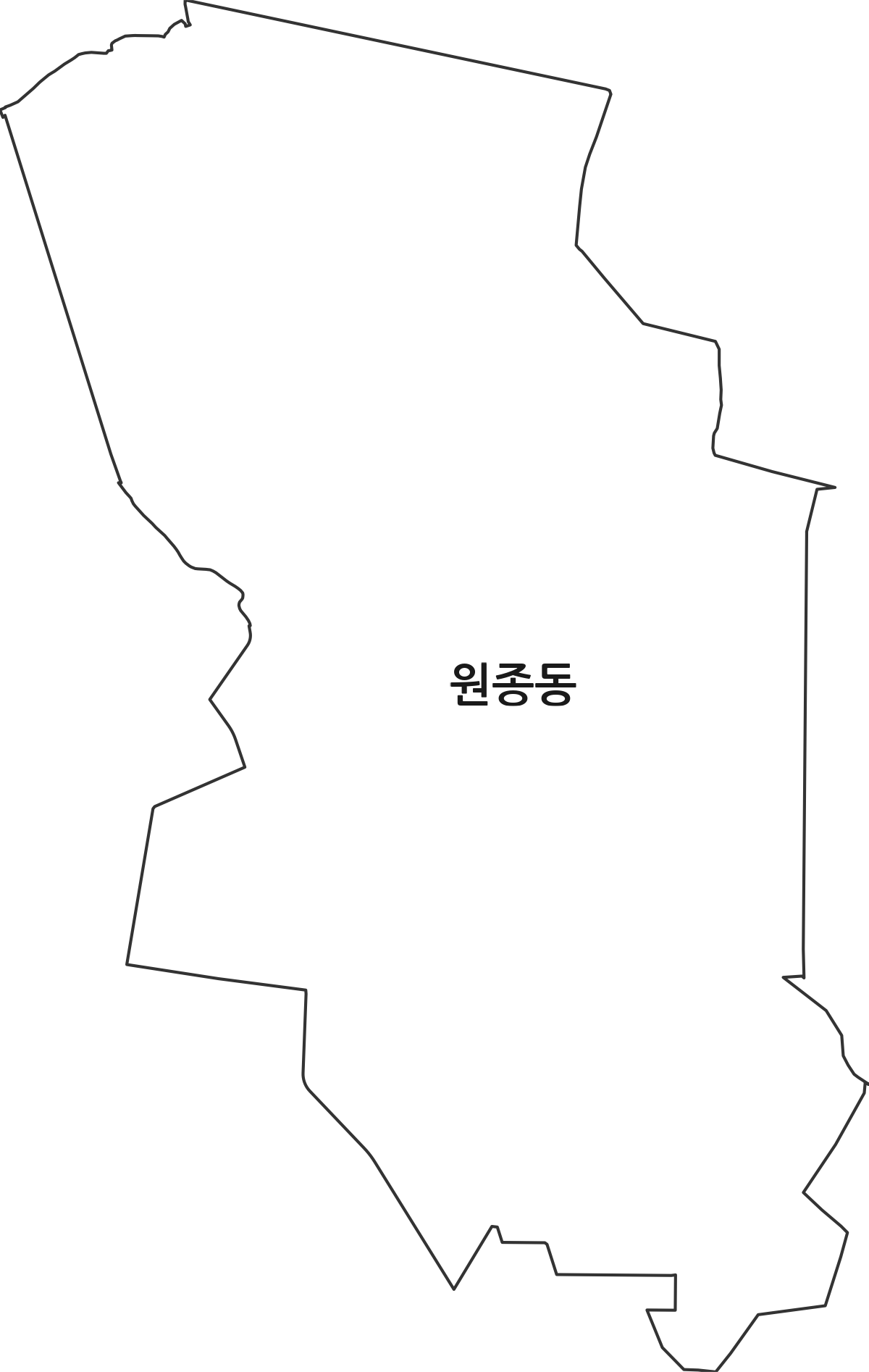 경기도 부천시 오정구 원종동 법정동 행정구역 경계 지도