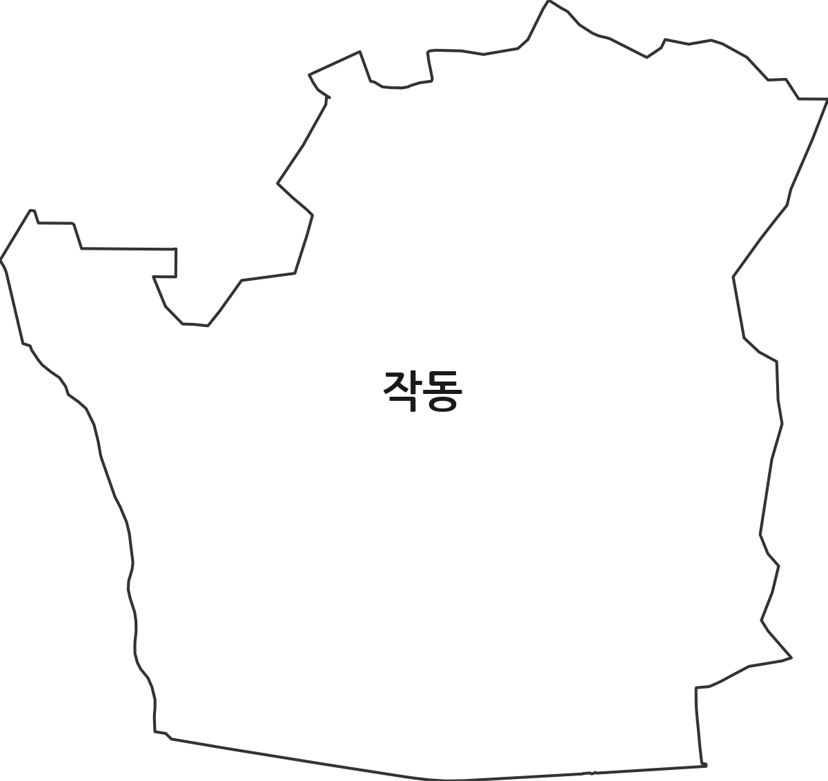 경기도 부천시 오정구 작동 법정동 행정구역 경계 지도