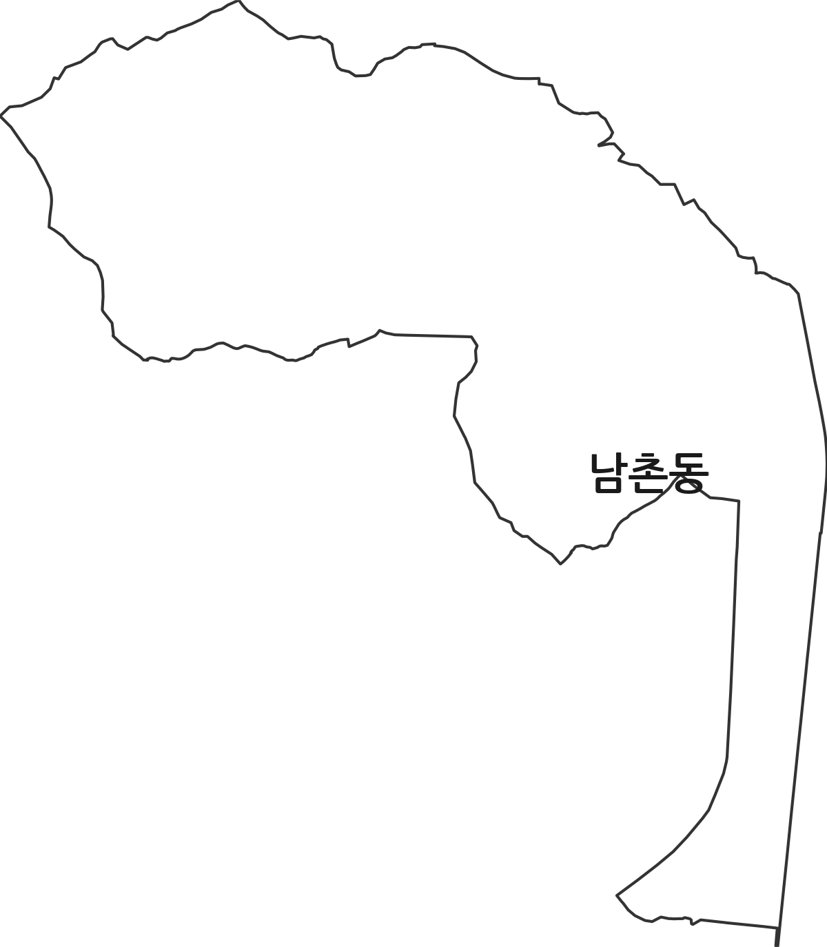 경기도 오산시 남촌동 행정동 행정구역 경계 지도