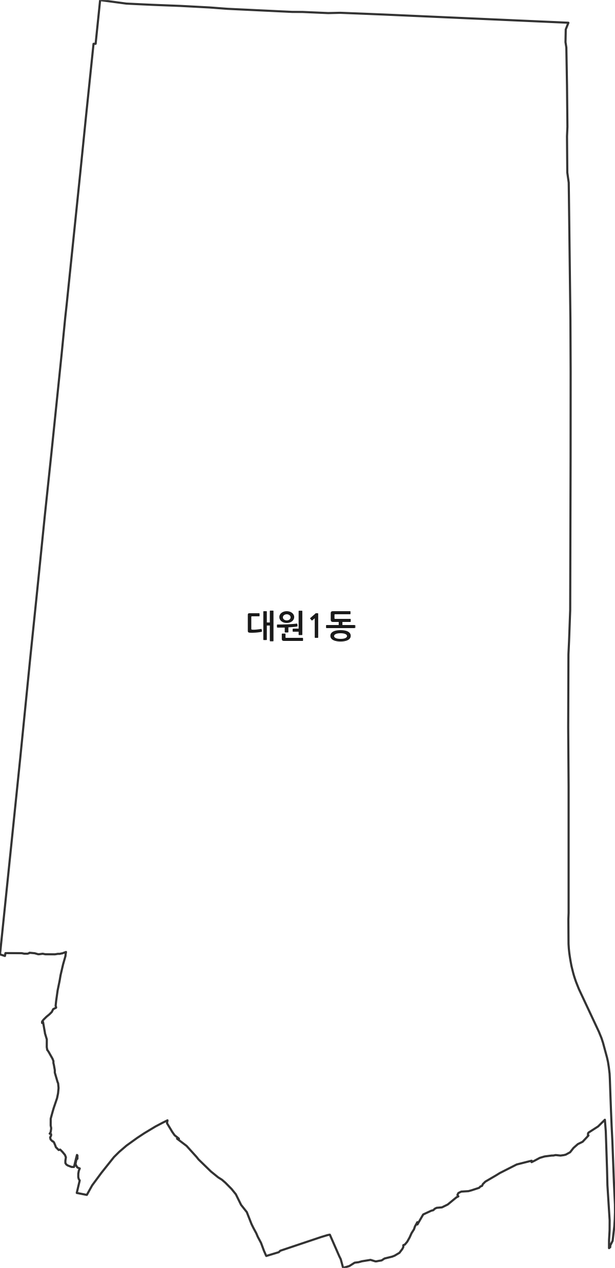 경기도 오산시 대원1동 행정동 행정구역 경계 지도