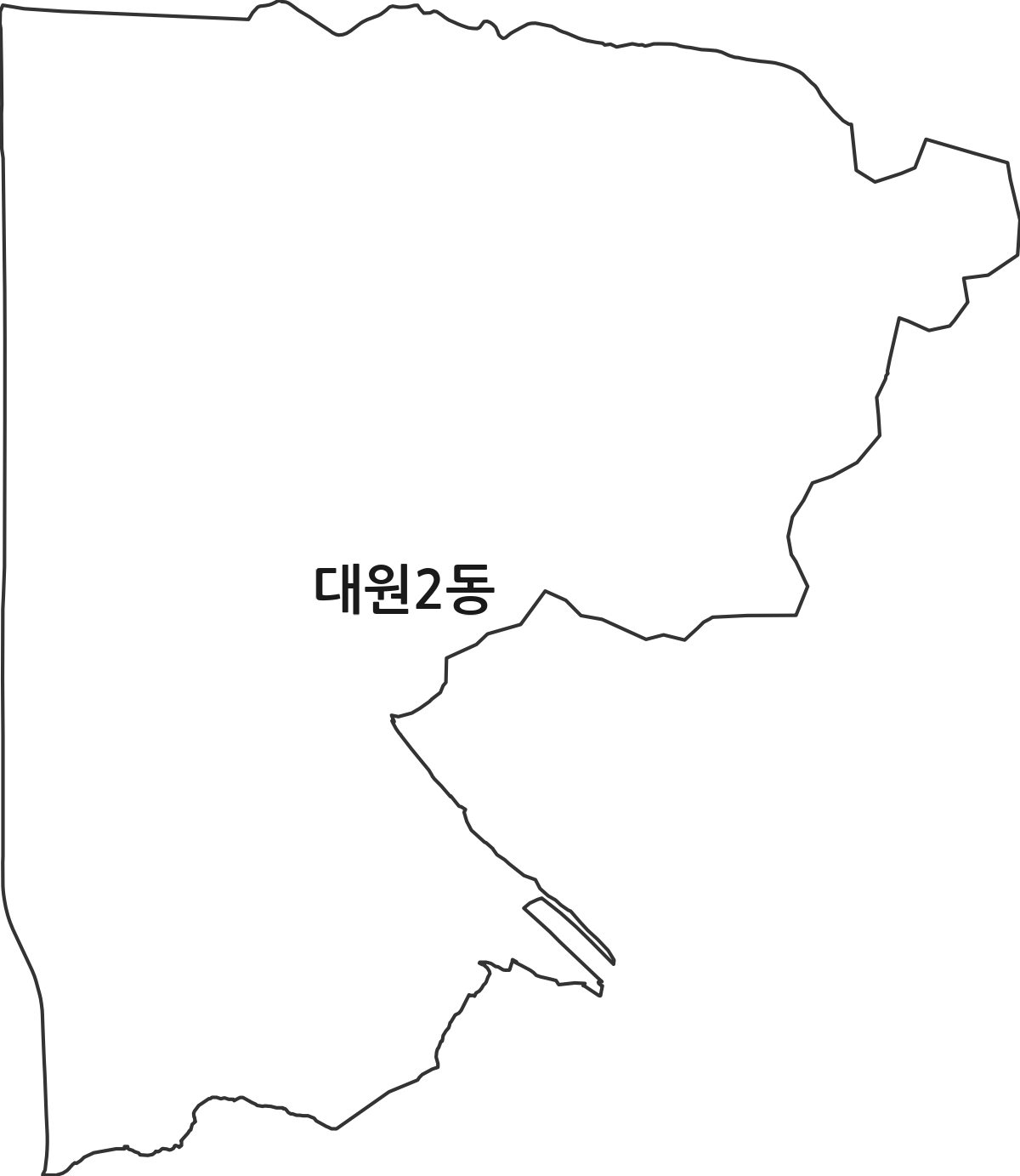 경기도 오산시 대원2동 행정동 행정구역 경계 지도