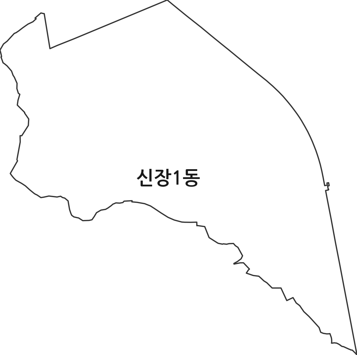 경기도 오산시 신장1동 행정동 행정구역 경계 지도