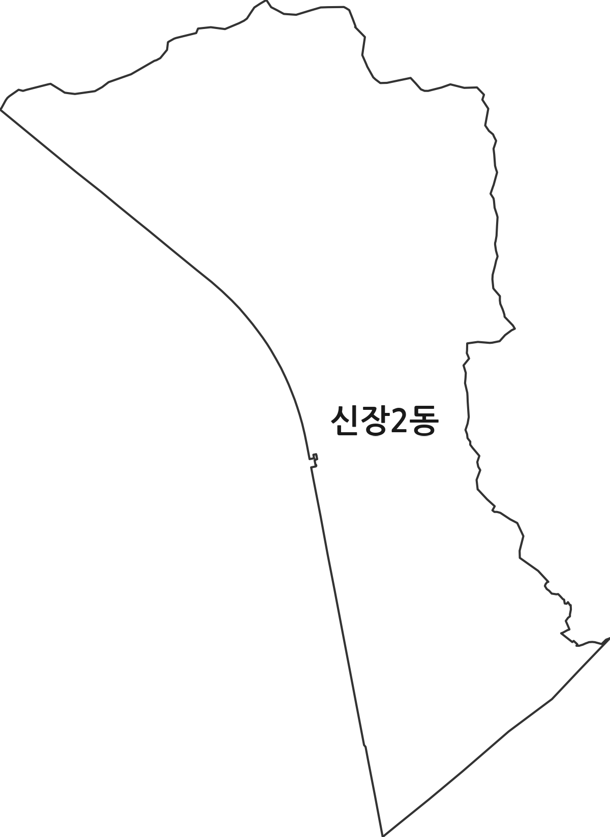 경기도 오산시 신장2동 행정동 행정구역 경계 지도