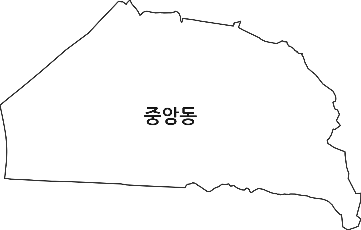 경기도 오산시 중앙동 행정동 행정구역 경계 지도