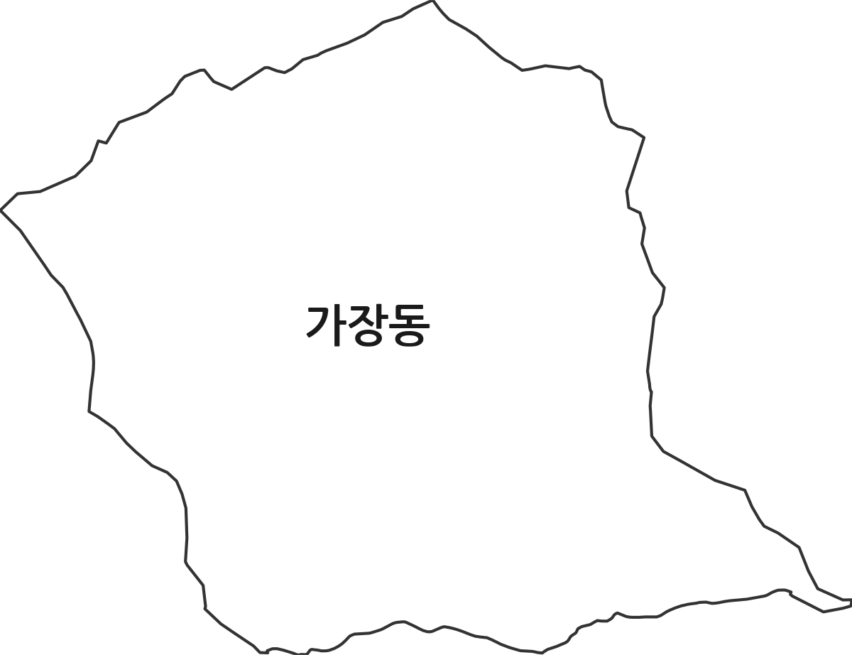 경기도 오산시 가장동 법정동 행정구역 경계 지도