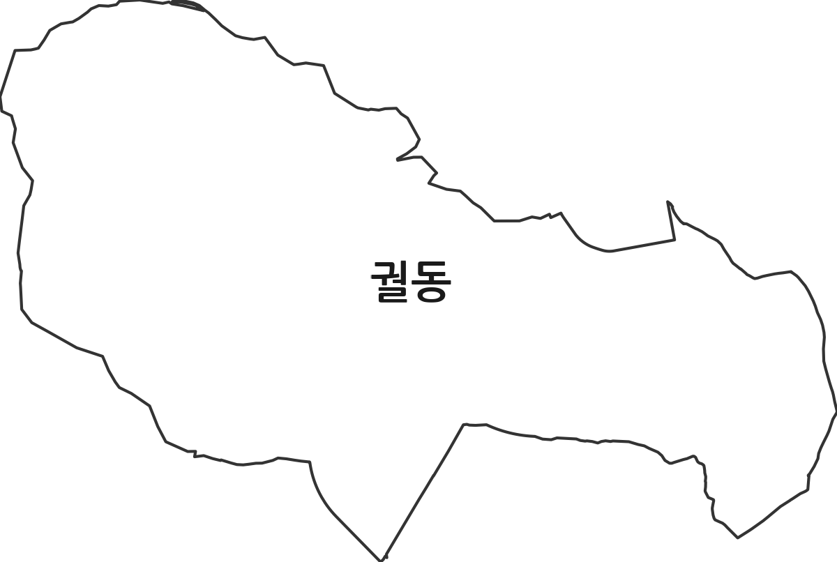 경기도 오산시 궐동 법정동 행정구역 경계 지도