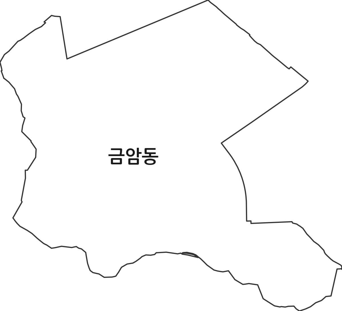 경기도 오산시 금암동 법정동 행정구역 경계 지도
