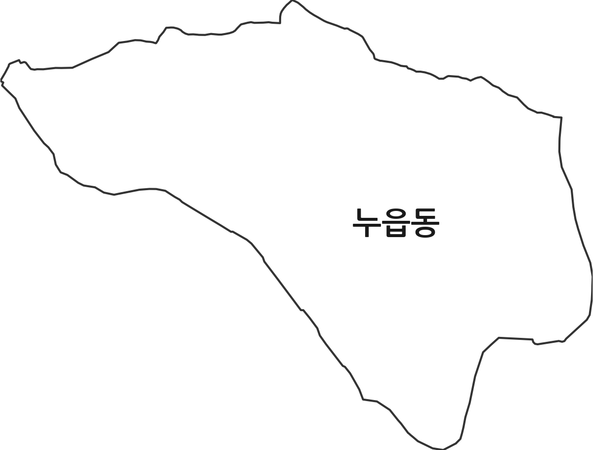 경기도 오산시 누읍동 법정동 행정구역 경계 지도