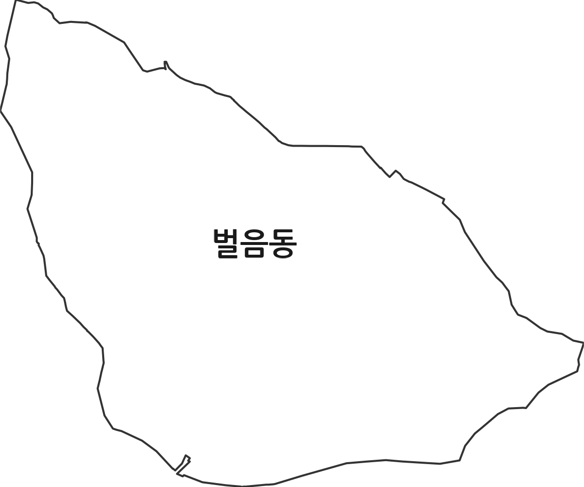 경기도 오산시 벌음동 법정동 행정구역 경계 지도