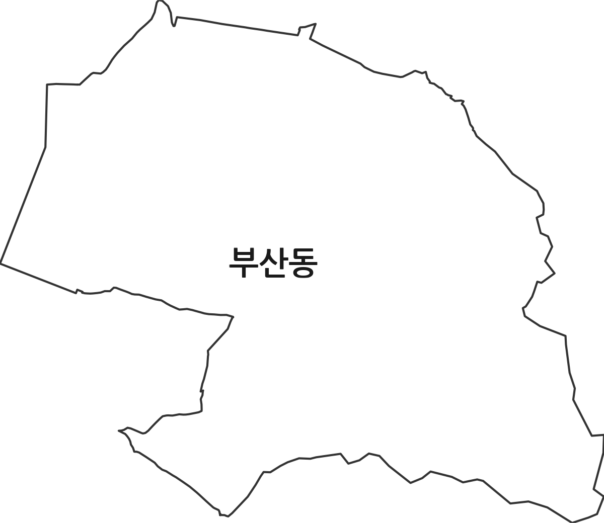 경기도 오산시 부산동 법정동 행정구역 경계 지도
