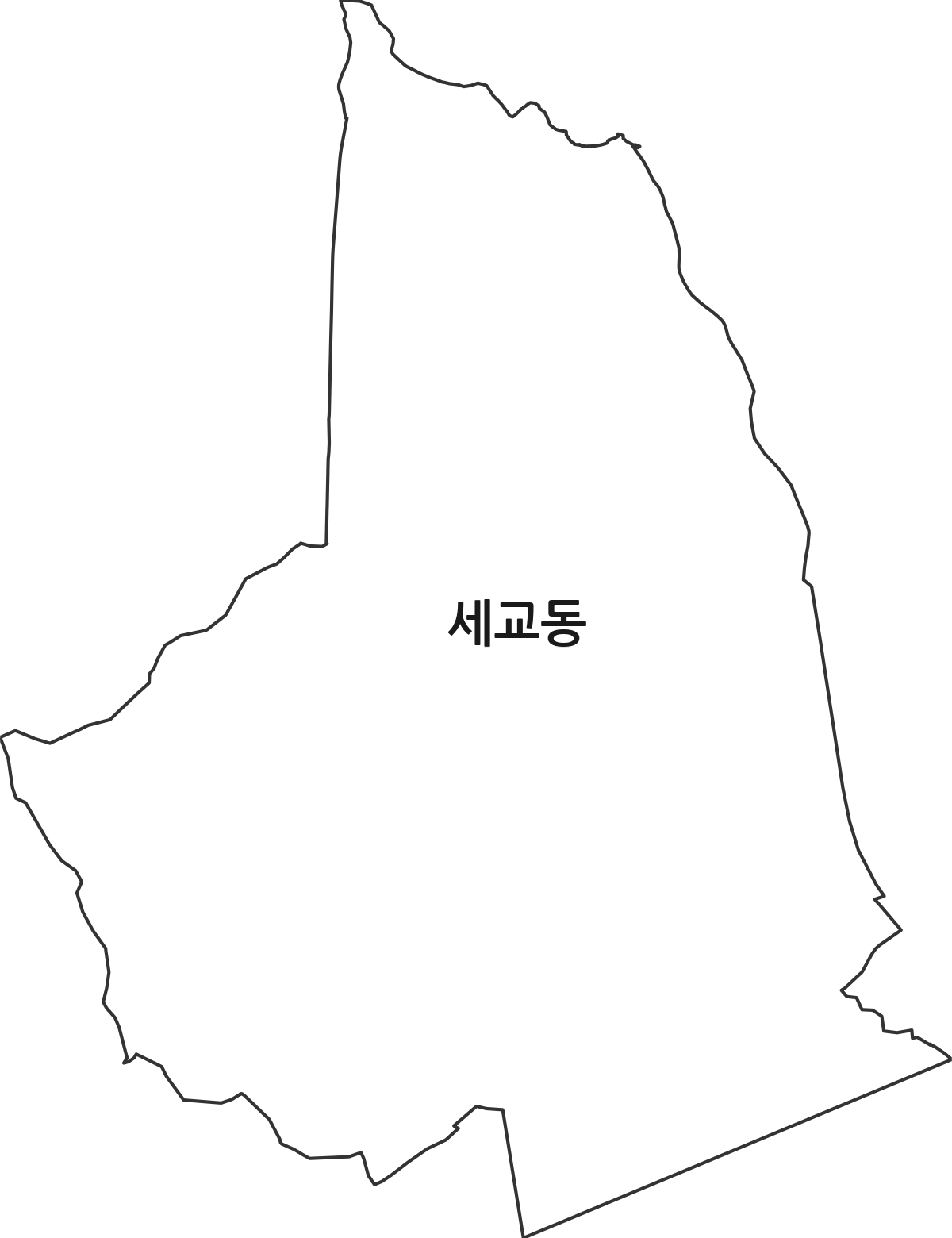 경기도 오산시 세교동 법정동 행정구역 경계 지도