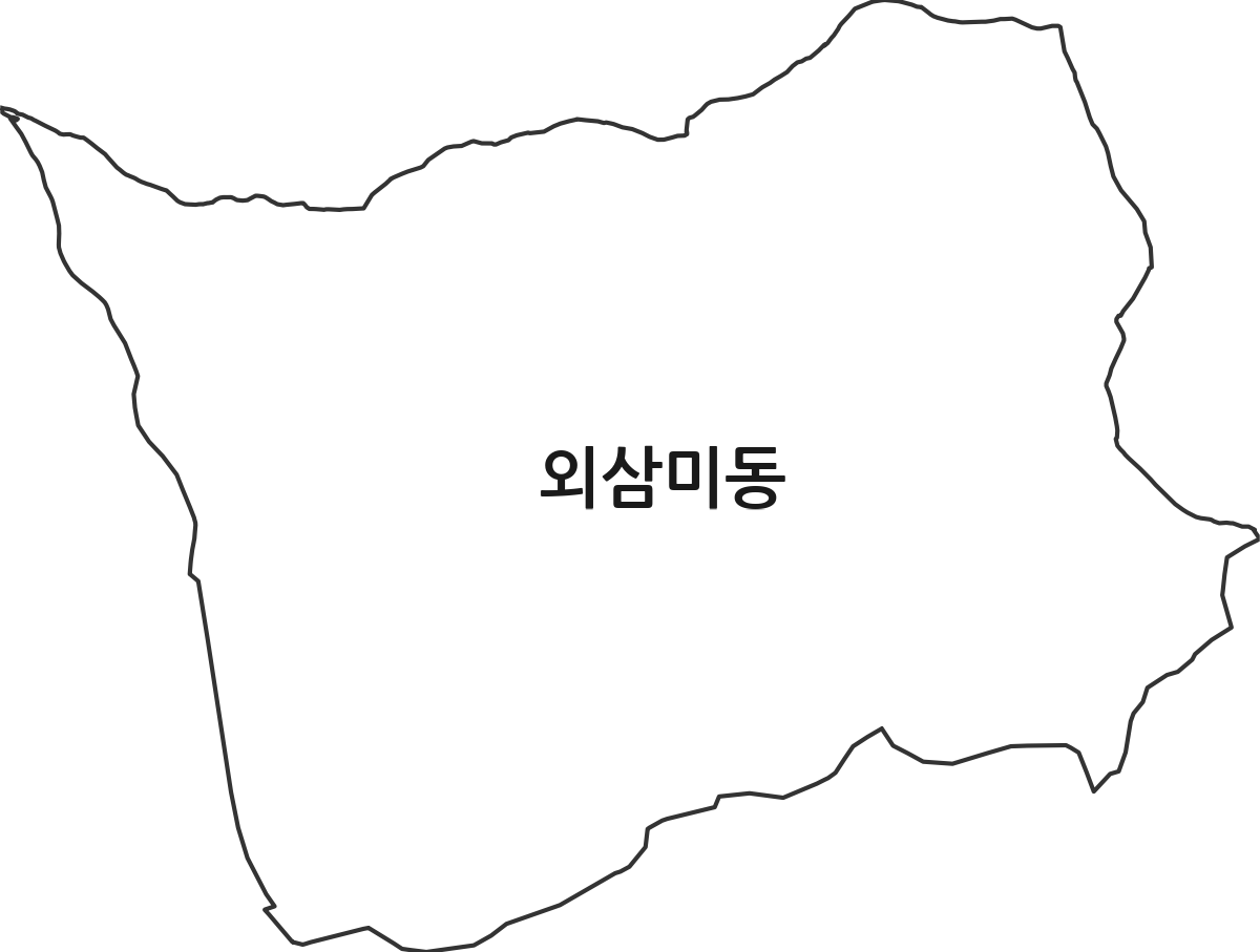 경기도 오산시 외삼미동 법정동 행정구역 경계 지도