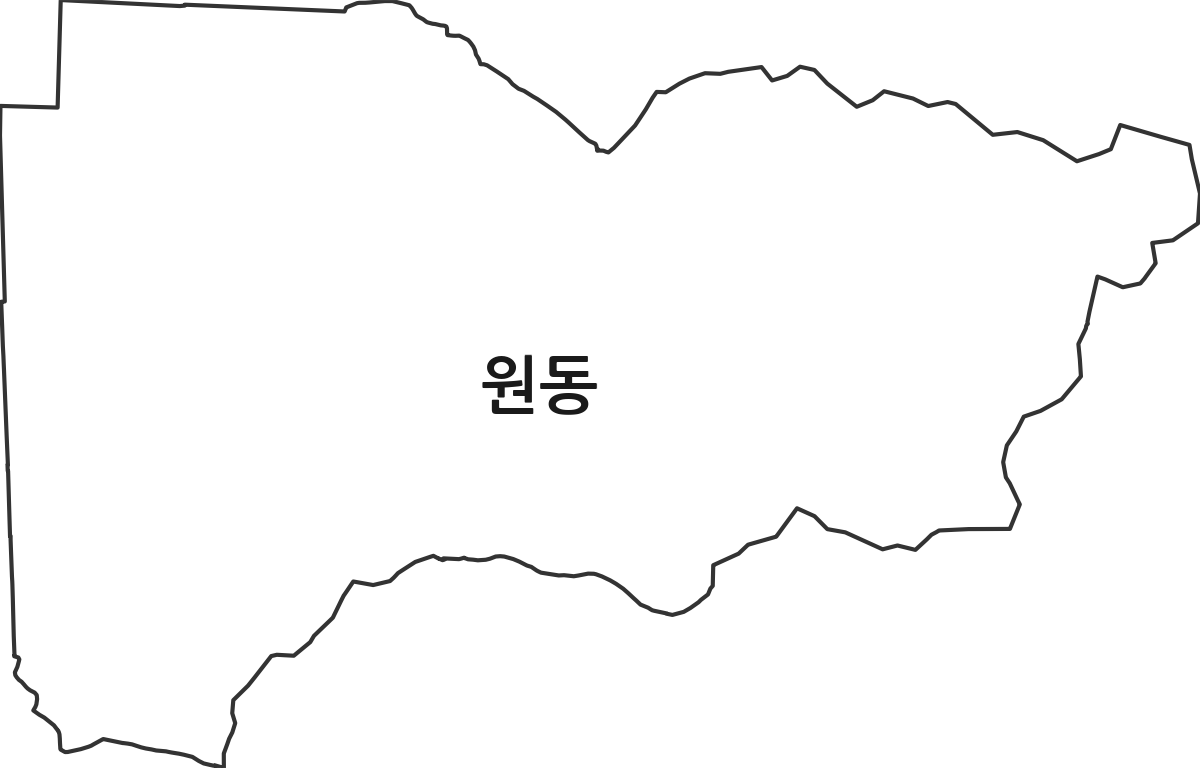 경기도 오산시 원동 법정동 행정구역 경계 지도