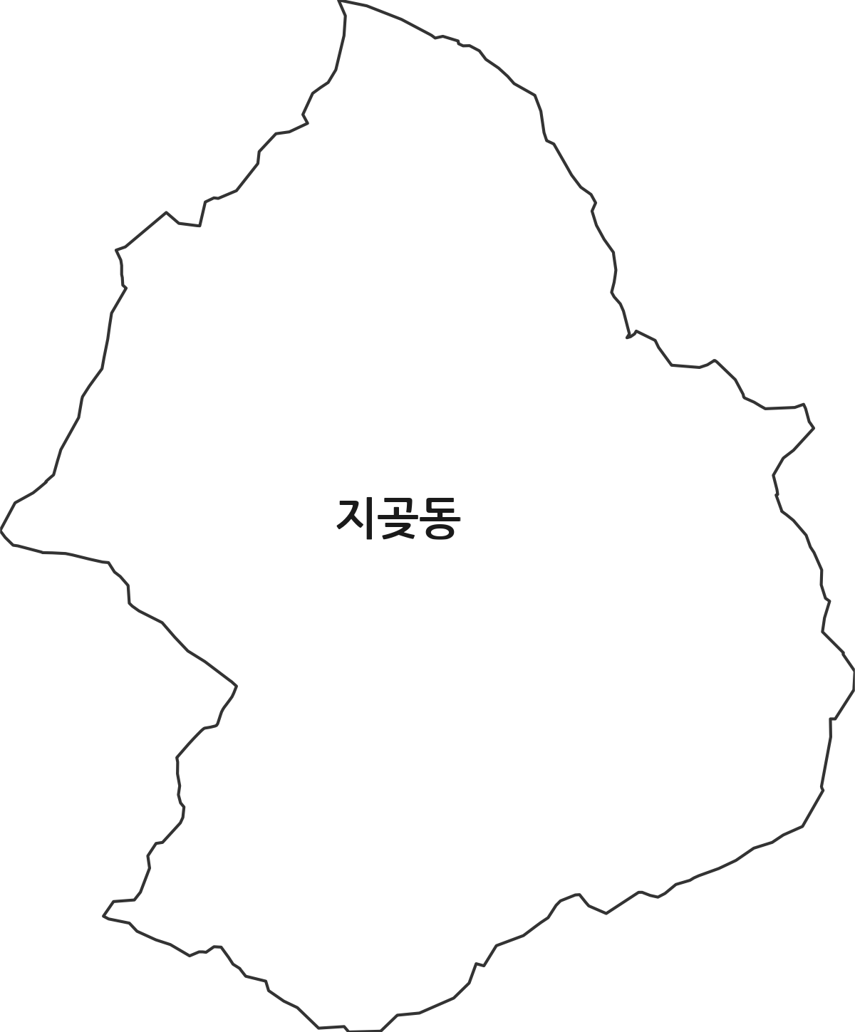 경기도 오산시 지곶동 법정동 행정구역 경계 지도