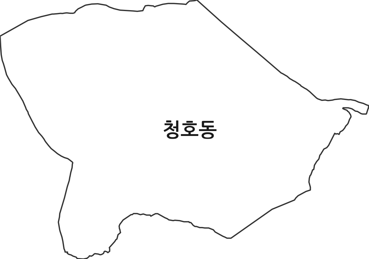 경기도 오산시 청호동 법정동 행정구역 경계 지도