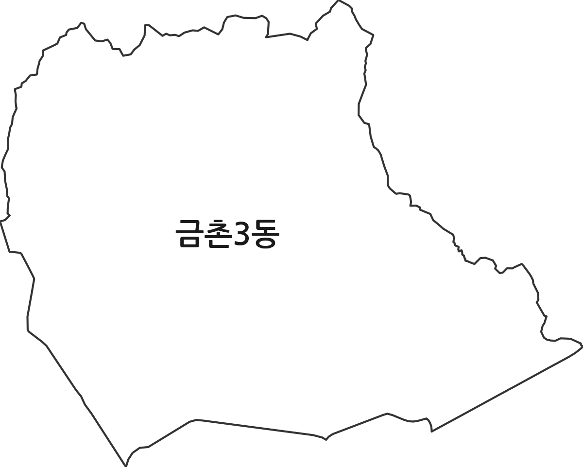 경기도 파주시 금촌3동 행정동 행정구역 경계 지도