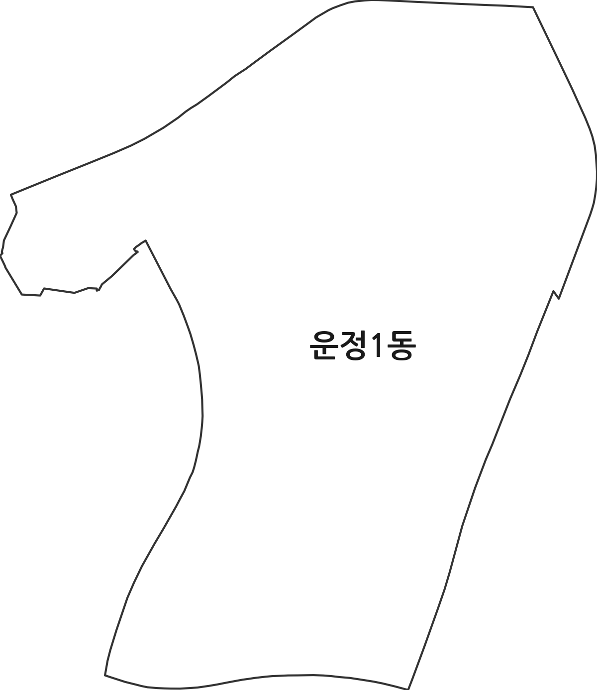 경기도 파주시 운정1동 행정동 행정구역 경계 지도