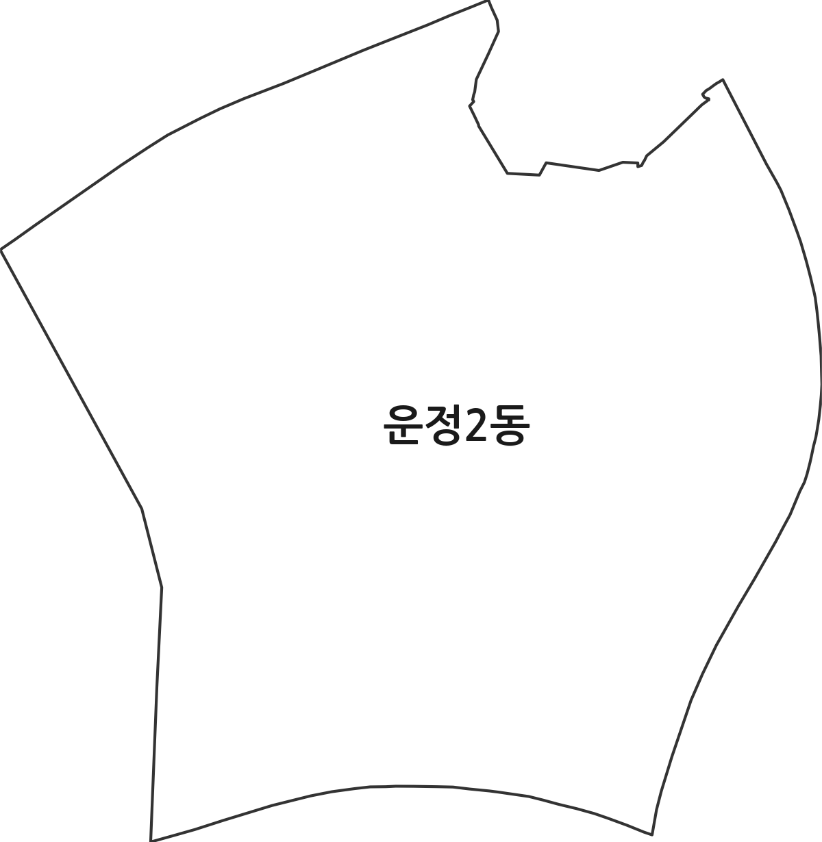 경기도 파주시 운정2동 행정동 행정구역 경계 지도