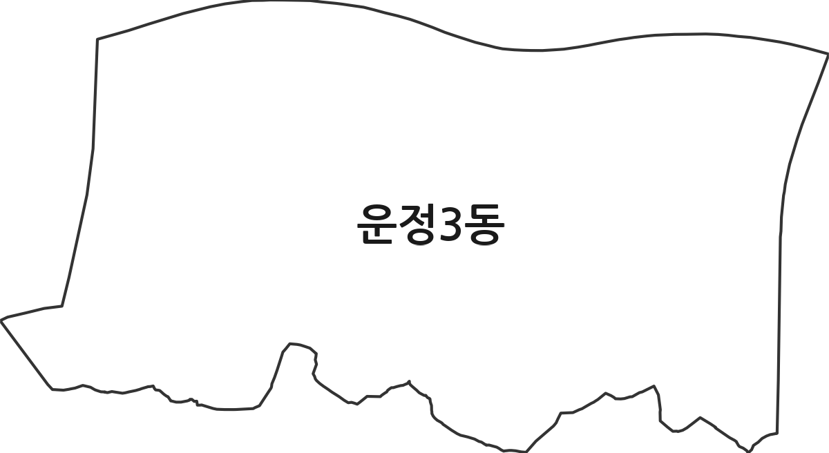 경기도 파주시 운정3동 행정동 행정구역 경계 지도