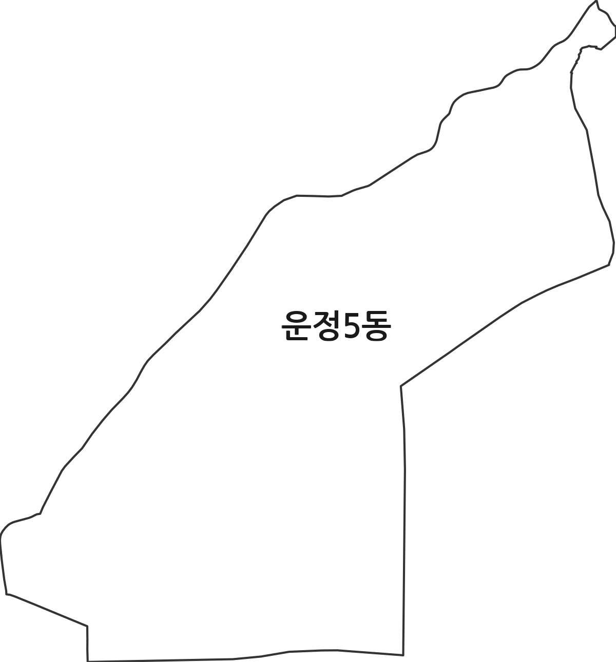 경기도 파주시 운정5동 행정동 행정구역 경계 지도