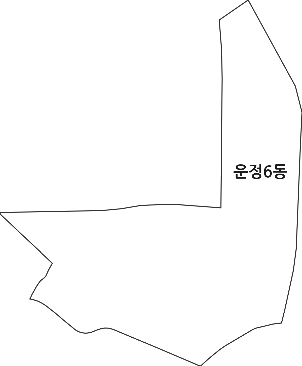 경기도 파주시 운정6동 행정동 행정구역 경계 지도