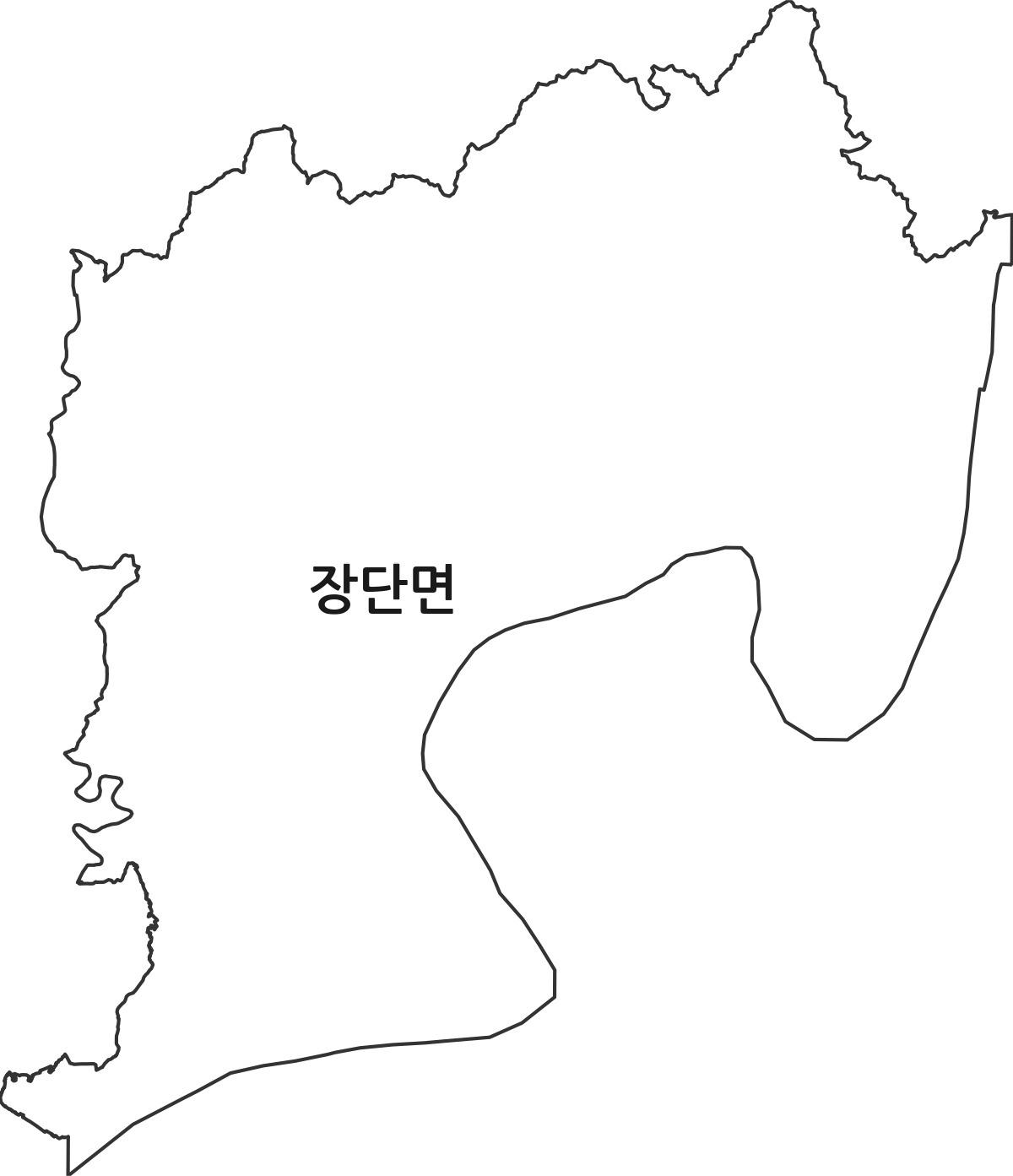 경기도 파주시 장단면 행정동 행정구역 경계 지도