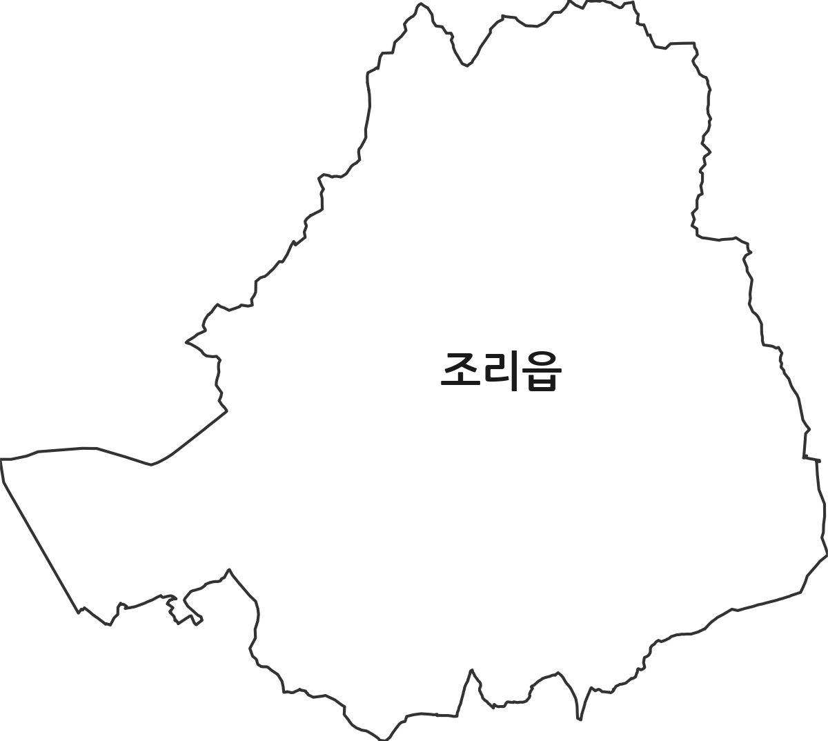경기도 파주시 조리읍 행정동 행정구역 경계 지도