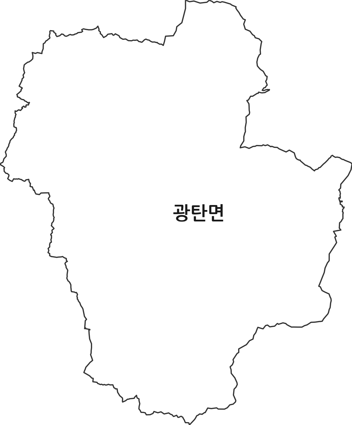 경기도 파주시 광탄면 법정동 행정구역 경계 지도