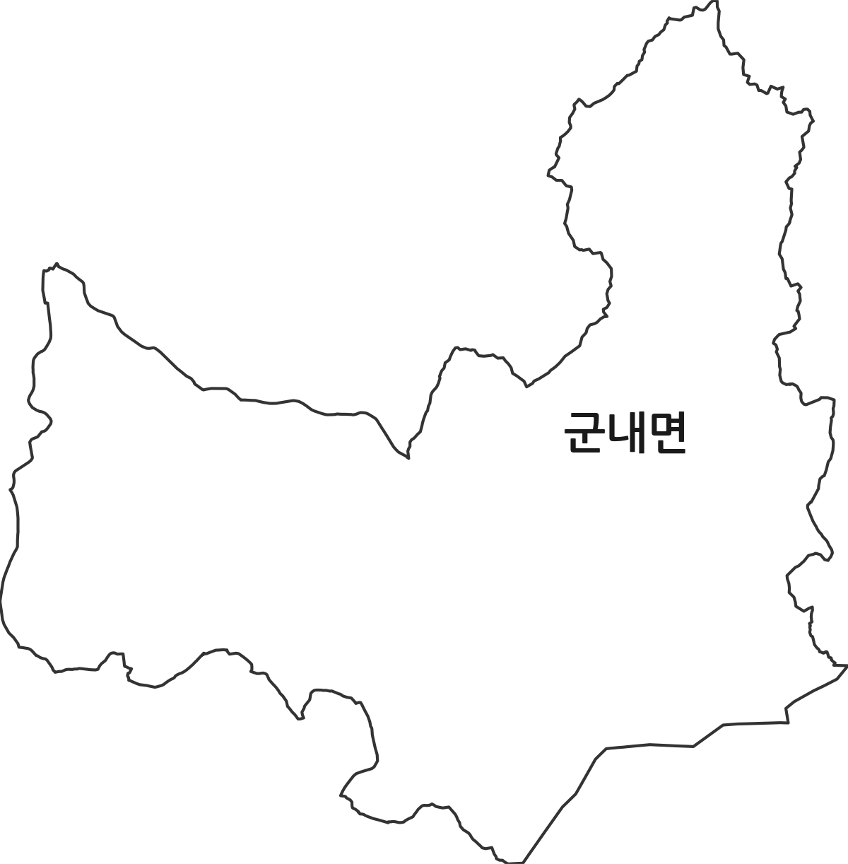경기도 파주시 군내면 법정동 행정구역 경계 지도