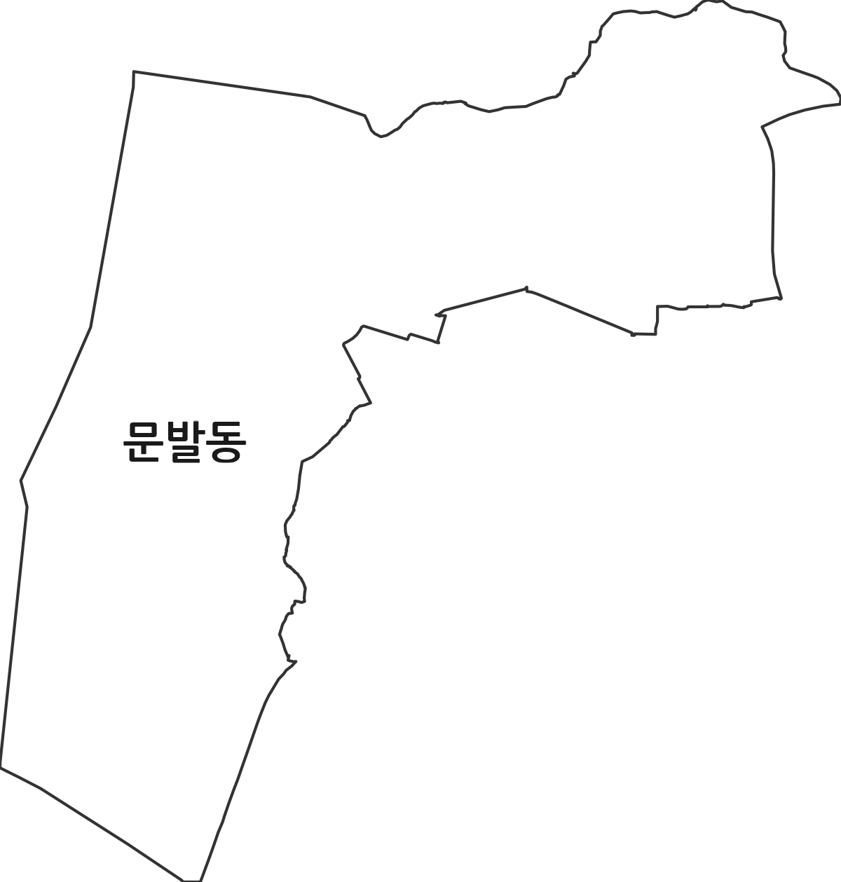 경기도 파주시 문발동 법정동 행정구역 경계 지도
