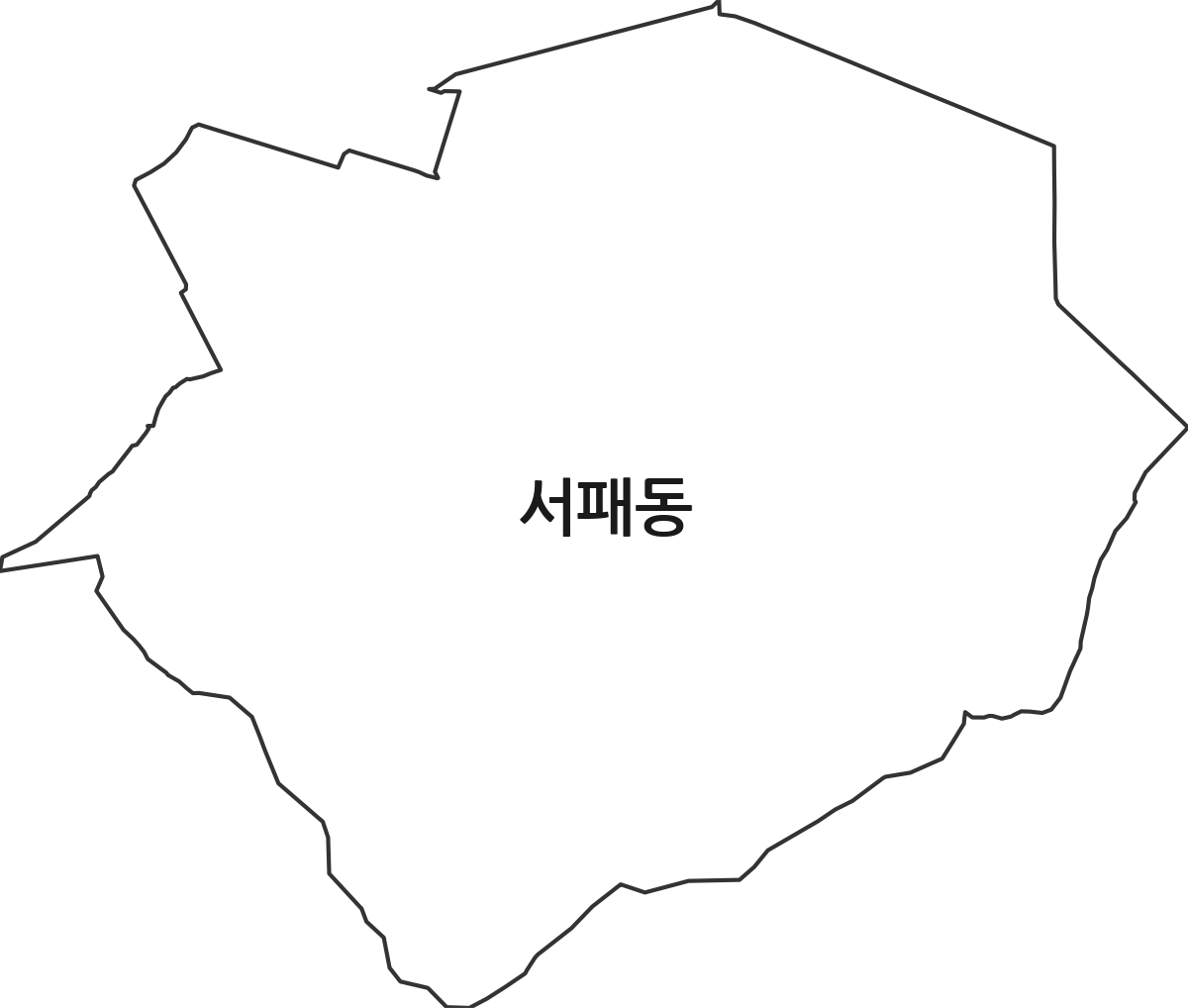 경기도 파주시 서패동 법정동 행정구역 경계 지도